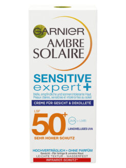 Kem Chống Nắng Mặt Garnier Ambre Solaire Sensitive Expert Spf 50+, 50 ml