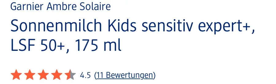 Kem chống nắng trẻ em Garnier Ambre Solaire SPF 50+