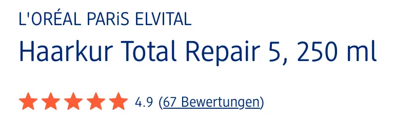 Kem Ủ Tóc Loreal Elvital Total Repair 5, 250 ml