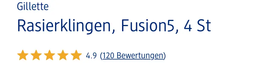 Lưỡi cạo râu Gillette Fusion 5, vỉ 4 lưỡi