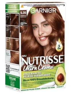 Thuốc nhuộm tóc Garnier Nutrisse 5.35 Nâu Vàng