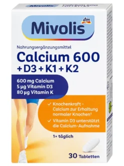 Viên uống Calcium 600 Vitamin D3 K1 K2, 30 viên