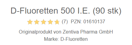 Đánh giá Vitamin D Fluoretten 500 IE