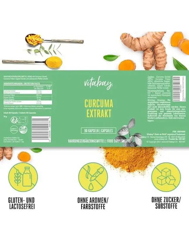 Viên Tinh Bột Nghệ Vitabay Curcuma Extrakt, 90 Viên