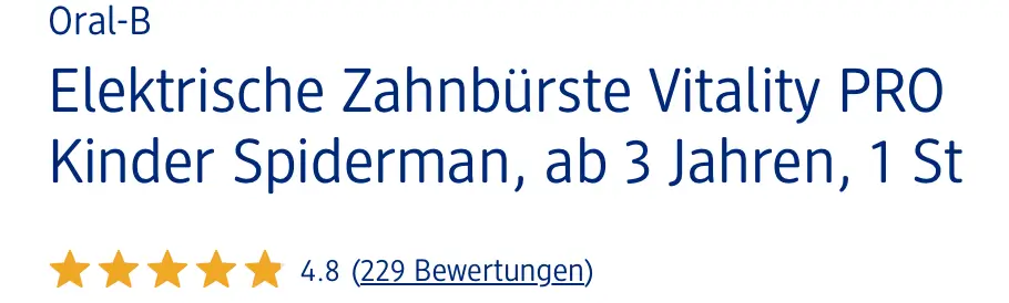 Bàn chải điện Oral B Kids cho bé trai, 1 chiếc