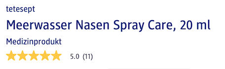 Tetesept Meerwasser Nassen Spray Care được đánh giá khá cao
