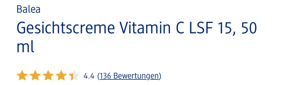 Kem dưỡng da Balea Vitamin C Tagescreme, 50ml