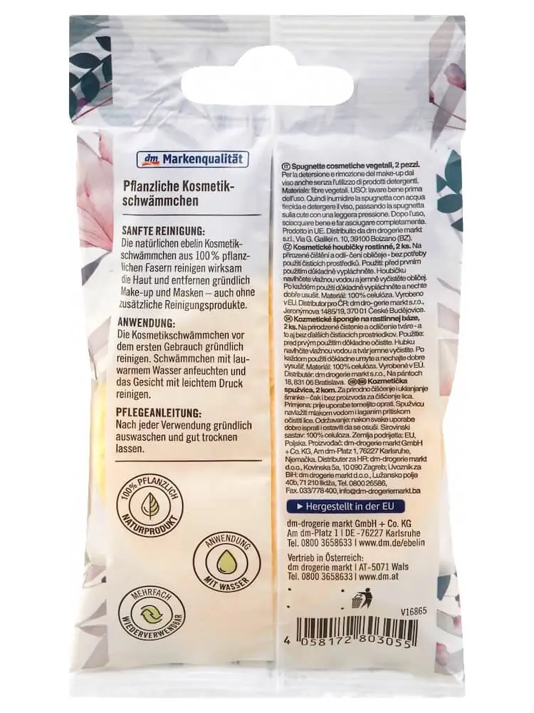 Bọt Biển Rửa Mặt Ebelin, 2 Miếng