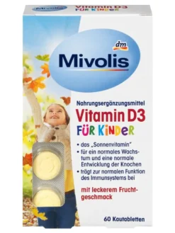 Viên Nhai Mivolis Vitamin D3 Fur Kinder Cho Trẻ Em Từ 4 Tuổi, 60 Viên