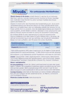 Viên Nhai Mivolis Vitamin D3 Fur Kinder Cho Trẻ Em Từ 4 Tuổi, 60 Viên