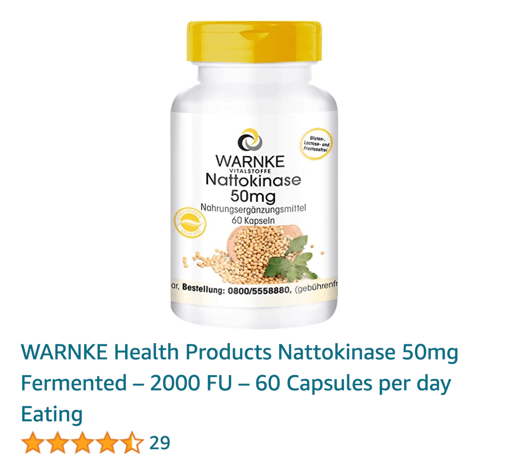 Viên uống WARNKE Nattokinase 50mg phòng ngừa tai biến & đột quỵ, 60 viên