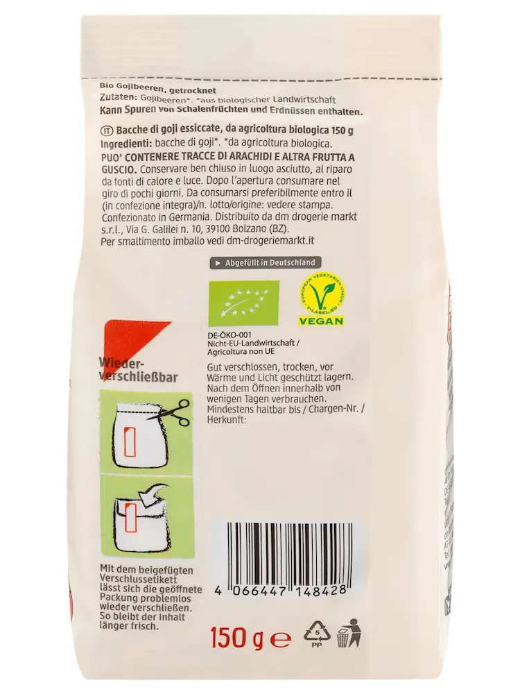 Kỳ Tử Hữu Cơ dmBio Gojibeeren, 150g