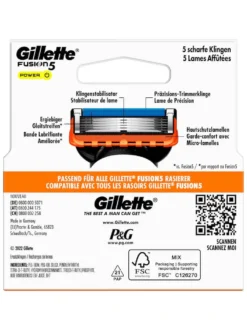 Lưỡi Cạo Râu Gillette Fusion 5 Power, Vỉ 4 chiếc
