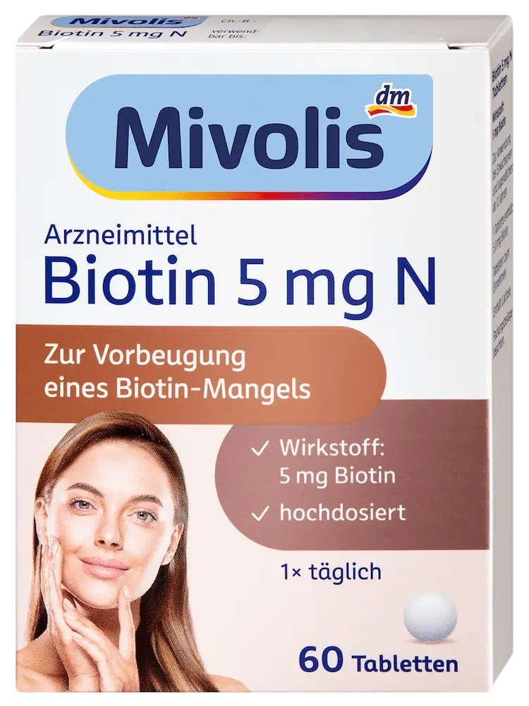 Thuốc mọc tóc Mivolis Biotin 5 mg N, 60 viên