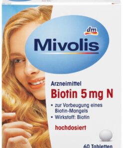 Thuốc mọc tóc Mivolis Biotin 5 mg N, 60 viên