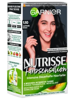 Thuốc Nhuôm Tóc Garnier Nutrisse 1.10 Màu Đen Tự Nhiên