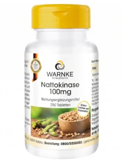 Viên uống WARNKE Nattokinase 100mg phòng ngừa tai biến & đột quỵ, 250 viên