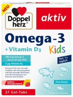 Viên Nhai Doppelherz Omega-3 Vitamin D3 Kids 27 viên
