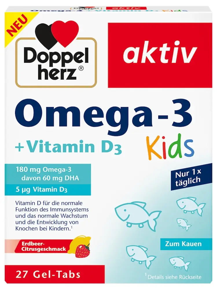 Viên Nhai Doppelherz Omega-3 Vitamin D3 Kids 27 viên