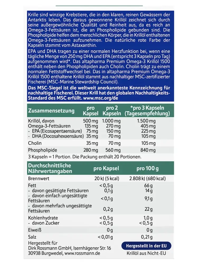 Omega 3 Nhuyễn Thể Altapharma Premium, 60 Viên