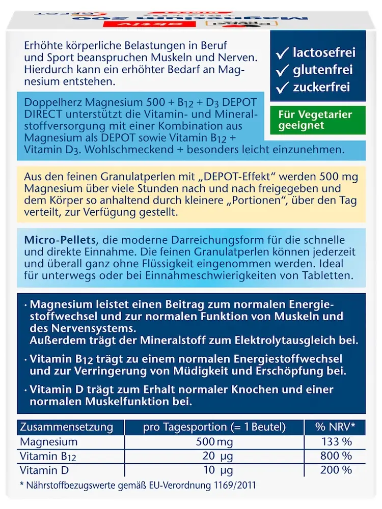 Doppelherz Magnesium 500 B12 D3 Direct Depot