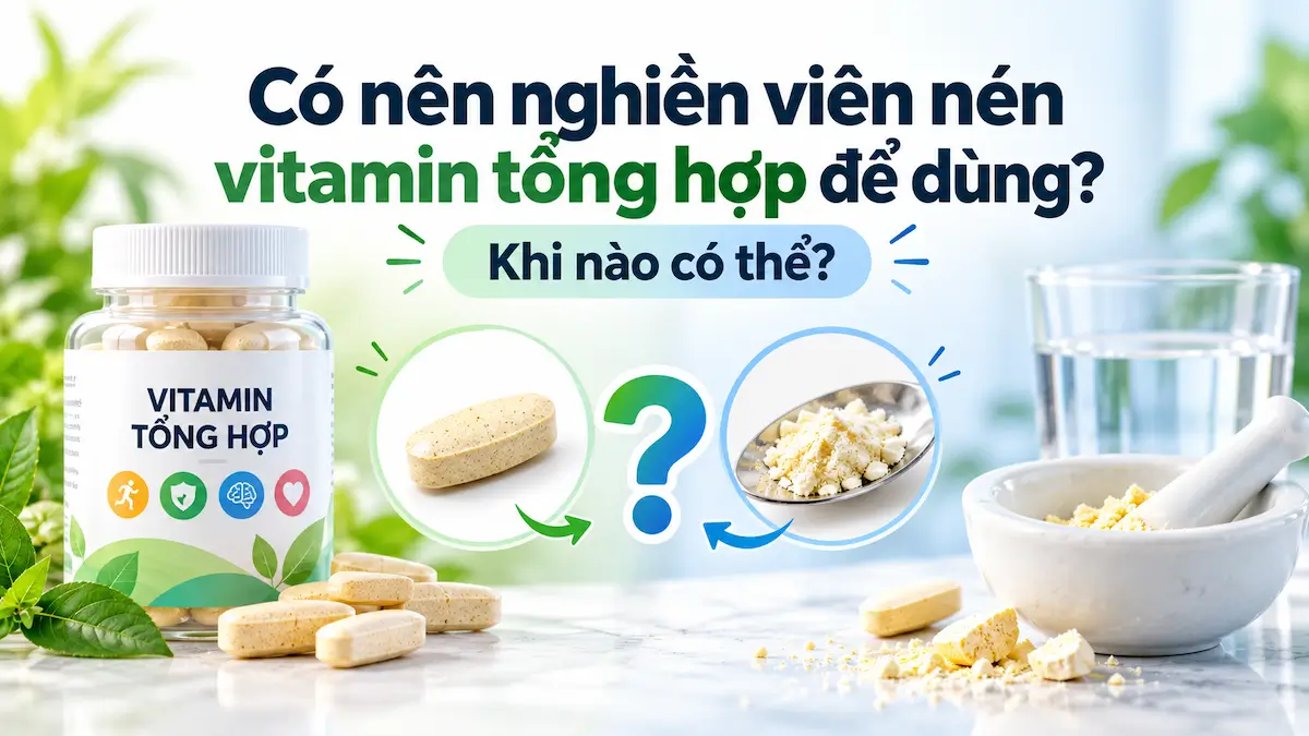 Có nên nghiền viên vitamin tổng hợp để pha nước uống?